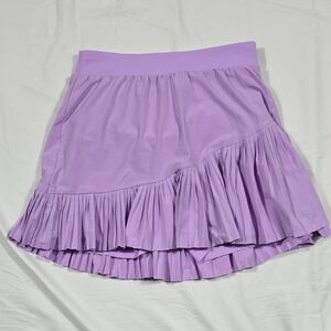 SPANX Lavender Asymmetrical Pleated Ruffle Skirt